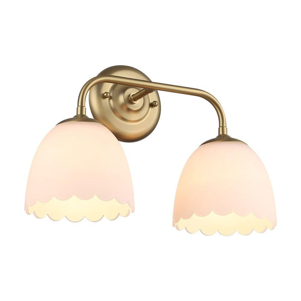 Dorinda 2 Light Bath Vanity 11 Inch Tall and 16.25 Inch Wide by Golden - 6954-BA2