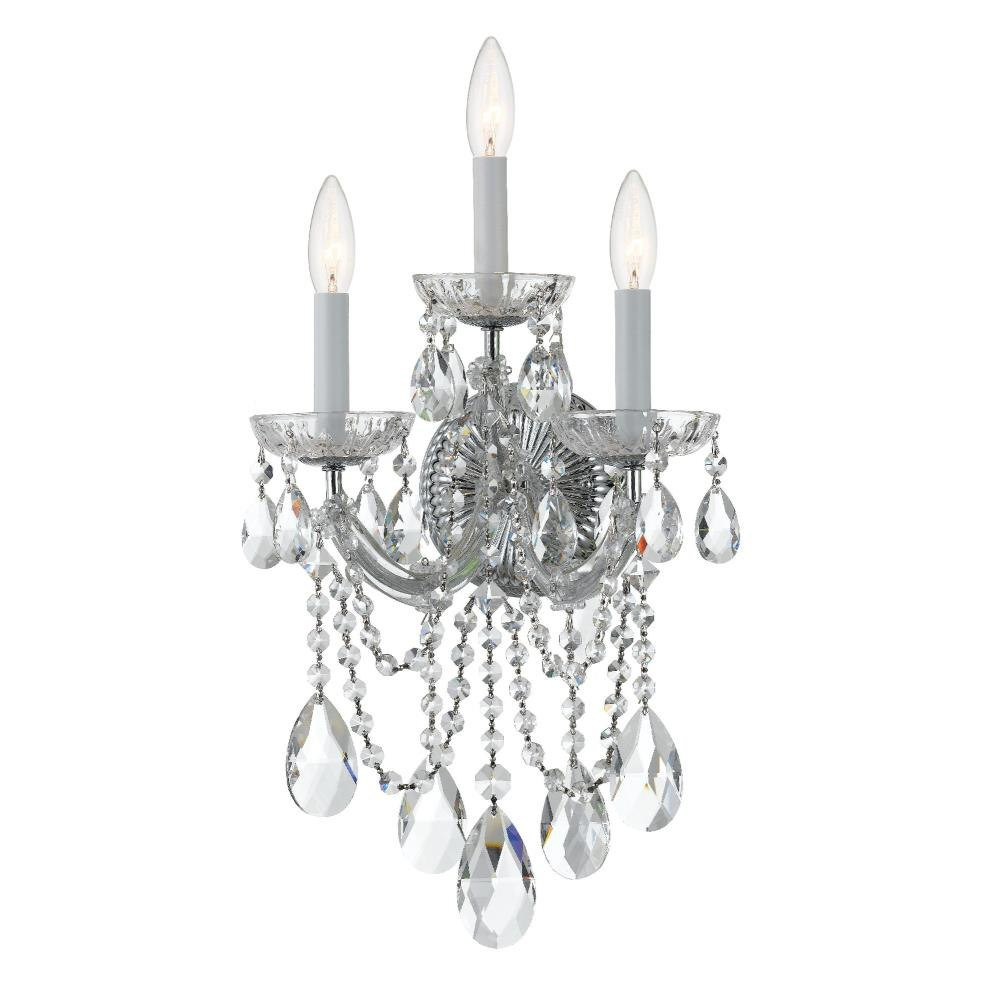 Maria Theresa 3 Light Candle Style Wall Sconce 22 Inch Tall by Crystorama - 4423
