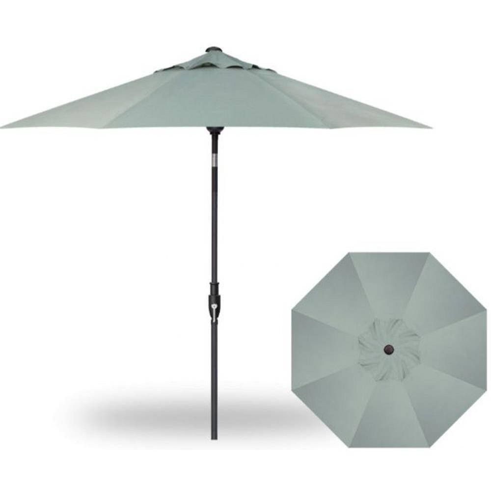 9 Foot Aluminum Crank Lift Round Market Umbrella by Treasure Garden - UM970