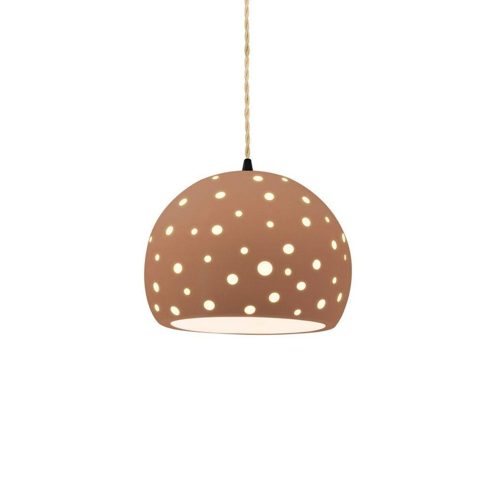 Perforated Globe 1 Light Pendant 6 Inch and 7 Inch Wide by Justice Design - CER-6580-TWST
