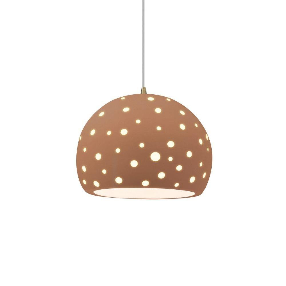 Perforated Globe 1 Light Cord Pendant 10 Inch Wide by Justice Design - CER-6583-CD
