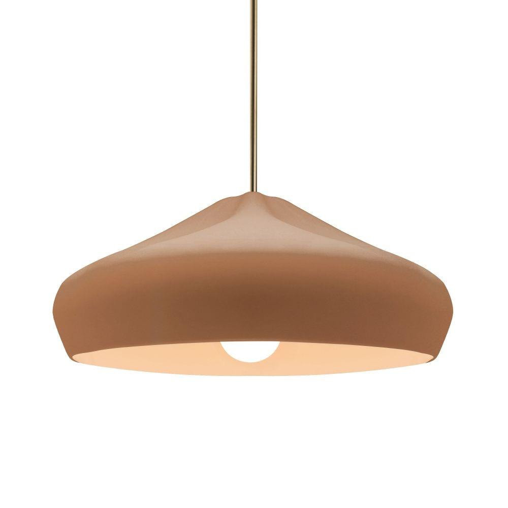Radiance Crease 1 Light Stem Pendant 15.25 Inch Wide by Justice Design - CER-6595-RIGID