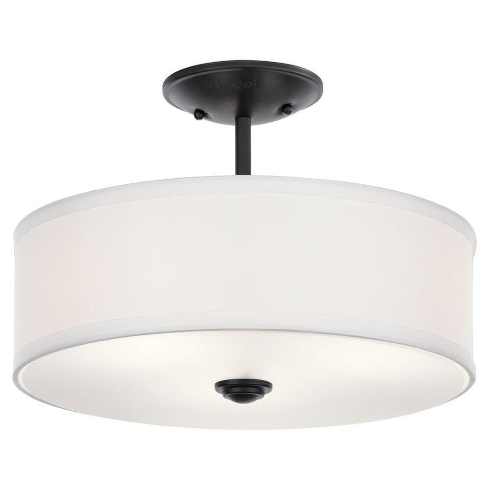 Shailene 3 Light 14 Inch Wide Drum Semi Flush Mount by Kichler - 43675