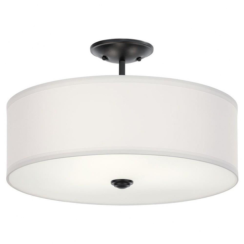 Shailene 3 Light 18 Inch Wide Drum Semi Flush Mount by Kichler - 43692