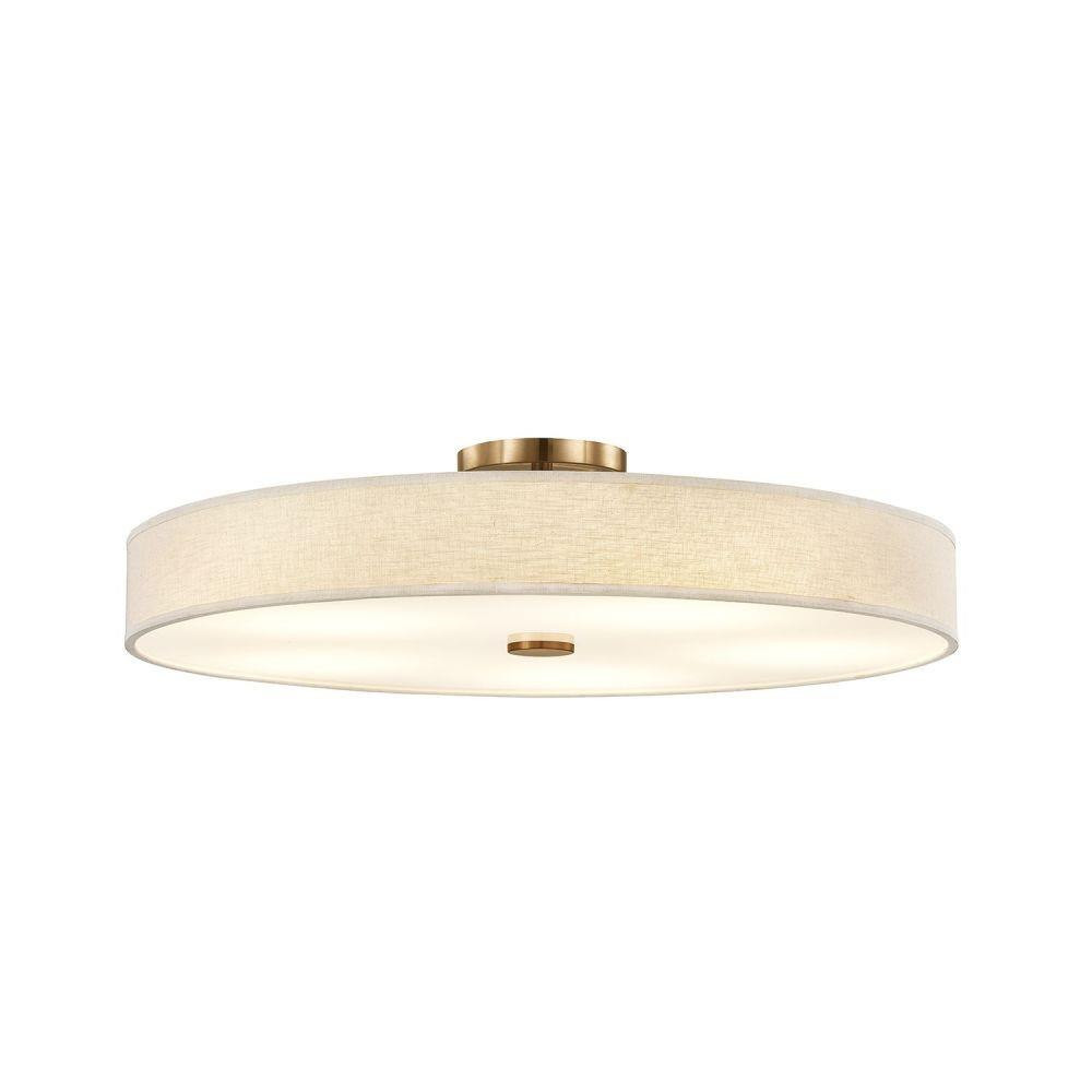 Textile Genova 43W 1 LED Semi Flush Mount 48 Inch Wide by Justice Design - FAB-9307