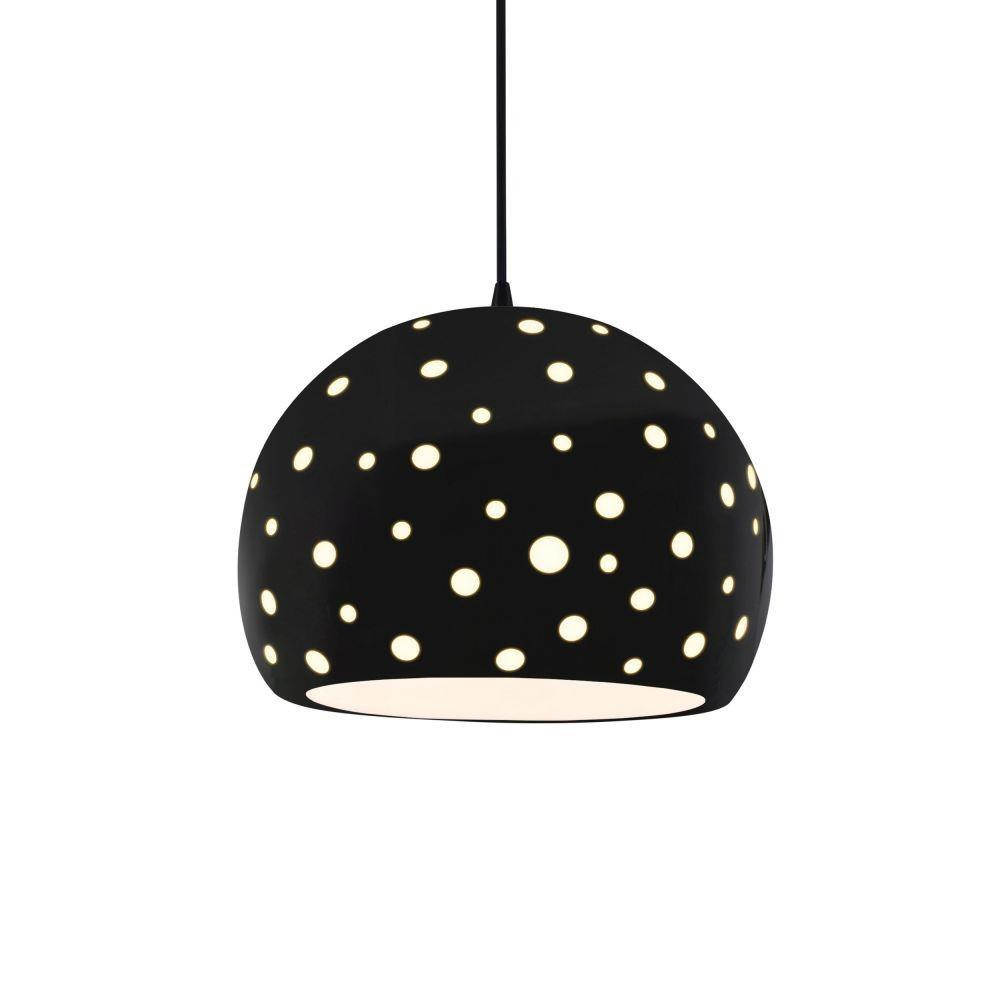 Perforated Globe 1 Light Cord Pendant 9.25 X 12.25 Wide by Justice Design - CER-6585