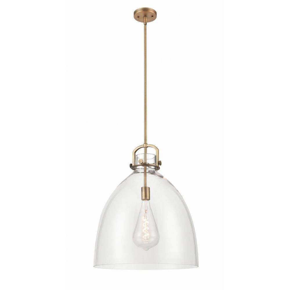 Newton Bell 1 Light Large Stem Pendant 18 Inch Wide by Innovations - 410-1SL-G412-18