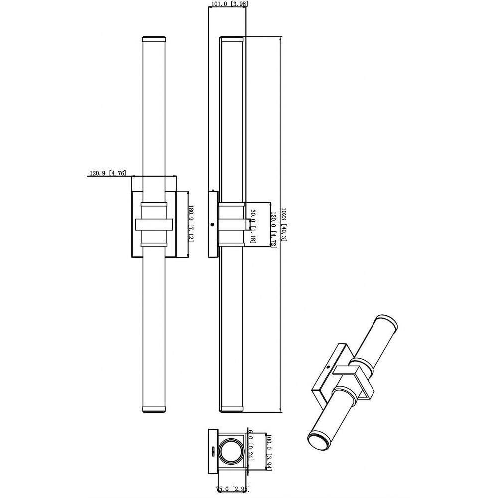 1019-40W-MB-LED | dimension
