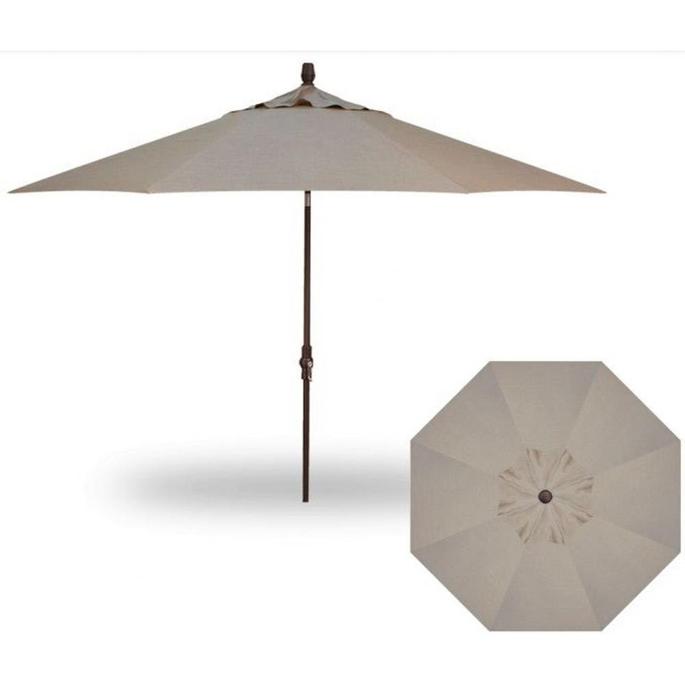 11 Foot Aluminum Crank Lift Octagon Market Umbrella by Treasure