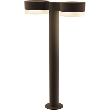 Sazei Court 2 LED Plate Cap and White Cylinder Double Bollard 22 Inch - 181-BEL-1395871