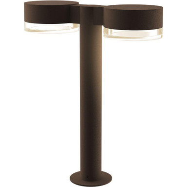 Sazei Court 2 LED Plate Cap and Clear Cylinder Double Bollard 16 Inch - 181-BEL-1395862