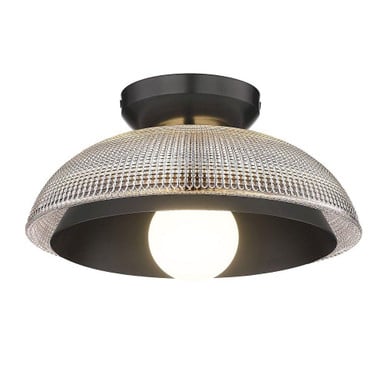 Crawford 1 Light 11.75 Inch Wide Flush Mount by Golden - 0309-FM