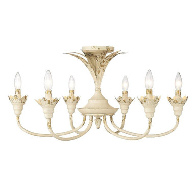 Lillianne 6 Light 28.5 Inch Wide Semi Flush Mount by Golden - 0846-6SF