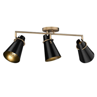 Reeva 3 Light 29.13 Inch Wide Semi Flush Mount by Golden - 2122-3SF