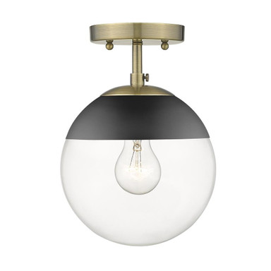 Dixon 1 Light 7.5 Inch Wide Semi Flush Mount by Golden - 3219-SF