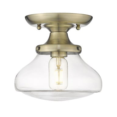 Nash 1 Light 8 Inch Wide Semi Flush Mount by Golden - 3419-SF