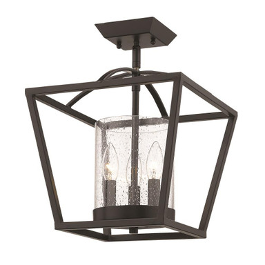Mercer Light Inch Wide Semi Flush Mount by Golden - 4309-SF