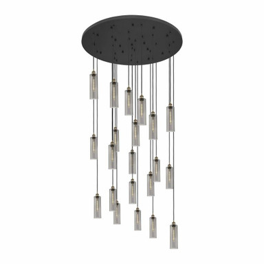 Crown Point 21 Light Cord Hung Pendant 66 Inch Tall by Innovations - 148BK-B-21P-G434-12