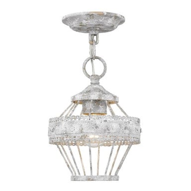 Ferris 1 Light 7.5 Inch Wide Semi Flush Mount by Golden - 7856-1SF