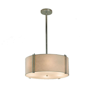 Textile Reveal 3 Light Whte Large Pendant by Justice Design - FAB-9511-WHTE