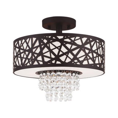 Allendale 2 Light 12.88 Inch Wide Semi Flush Mount by Livex - 40662P