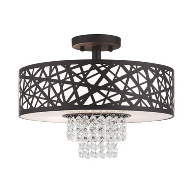 Allendale 3 Light 14.88 Inch Wide Semi Flush Mount by Livex - 4066T
