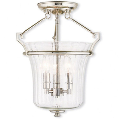 Cortland 3 Light 13 Inch Wide Semi Flush Mount by Livex - 50923