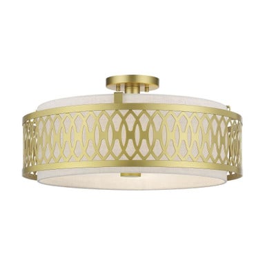 Vistaview 4 Light 21 Inch Wide Semi Flush Mount by Livex - 53433