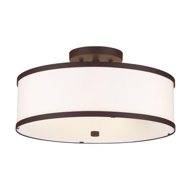 Park Ridge 3 Light 15 Inch Wide New Traditional Semi Flush Mount by Livex - 62628