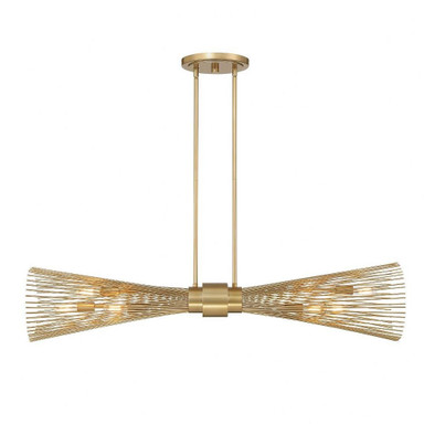 Longfellow 6 Light Modern Linear Chandelier by Savoy House - 1-9601-6