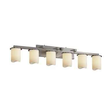 Candlearia Dakota 6 Light Cream Melted Rim Vanity Light by Justice Design - CNDL-8786-14-CREM