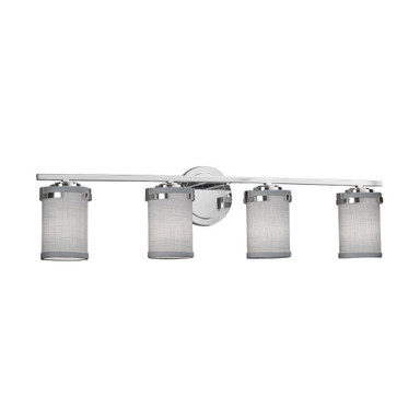 Textile Atlas 4 Light Cylinder Gray Vanity Light by Justice Design - FAB-8454-10-GRAY