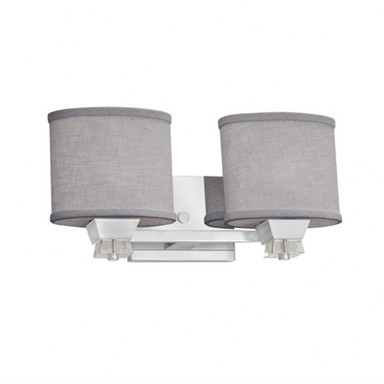 Textile Ardent 2 Light Vanity Light by Justice Design - FAB-8472-30-GRAY