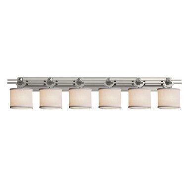 Textile Argyle 6 Light Vanity Light by Justice Design - FAB-8506-30-WHTE