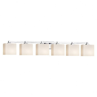 Fusion Regency 6 Light Rectangle Opal Glass Vanity Light by Justice Design - FSN-8436-55-OPAL