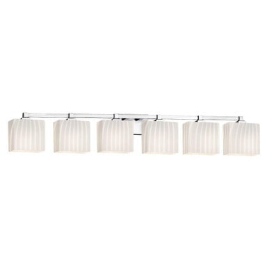Fusion Regency 6 Light Rbon Glass Vanity Light by Justice Design - FSN-8436-55-RBON