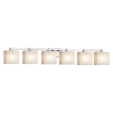 Fusion Regency 6 Light Rectangle Weve Glass Vanity Light by Justice Design - FSN-8436-55-WEVE