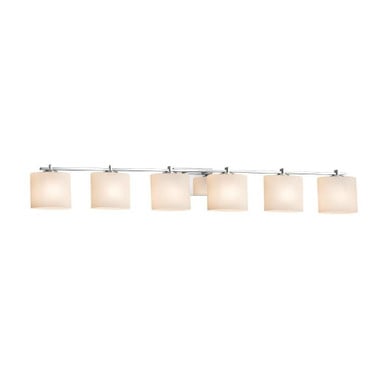 Fusion Era 6 Light Oval Opal Glass Vanity Light by Justice Design - FSN-8446-30-OPAL