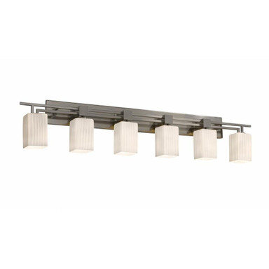 Fusion Aero 6 Light Rbon Glass Vanity Light 56 Inch Wide by Justice Design - FSN-8706-15-RBON