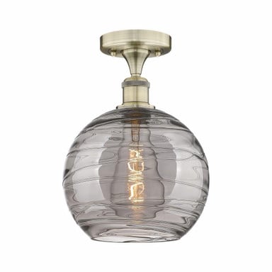 Athens Deco Swirl 1 Light 10 Inch Wide Semi Flush Mount by Innovations - 616-1F-G1213-10