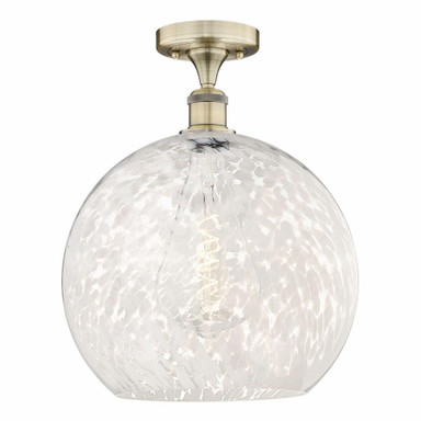 White Mouchette 1 Light 13.75 Inch Wide Semi Flush Mount by Innovations - 616-1F-G1216-14