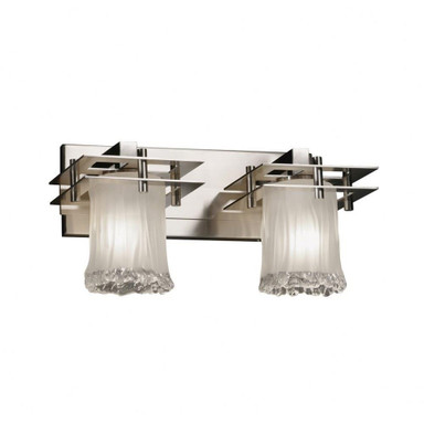 Veneto Luce Metropolis 2 Light Cylinder Wtfr Vanity Light by Justice Design - GLA-8172-16-WTFR