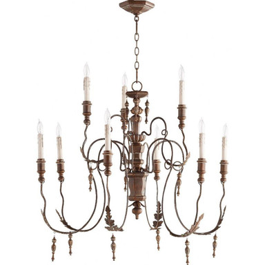 Salento 9 Light Large 2 Tier Chandelier by Quorum - 6006-9