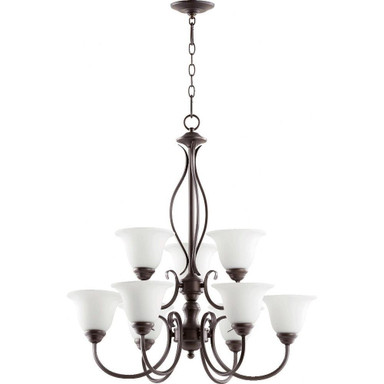 Spencer 9 Light Large 2 Tier Chandelier by Quorum - 6010-9