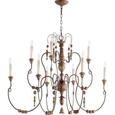Salento 9 Light Oversized 2 Tier Chandelier by Quorum - 6206-9