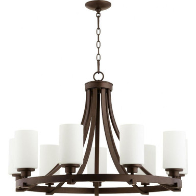 Lancaster 9 Light Large 2 Tier Chandelier by Quorum - 6207-9