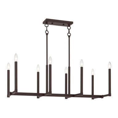 Alpine 8 Light Small Linear Chandelier by Livex - 40258