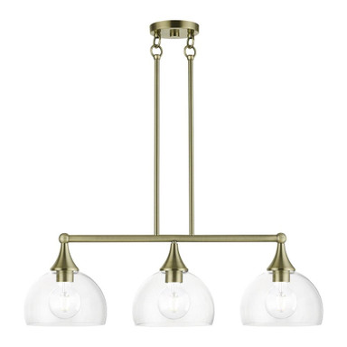 Glendon 3 Light Elegant Linear Chandelier by Livex - 53643