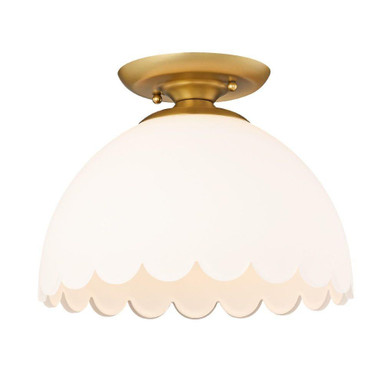 Dorinda 1 Light 12.25 Inch Wide Semi Flush Mount by Golden - 6954-SF