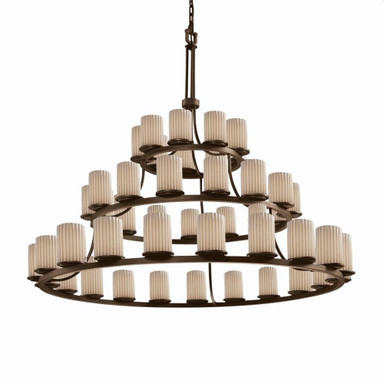 Limoges Dakota 45 Light Oversized 3 Tier Chandelier by Justice Design - POR-8714-10-PLET
